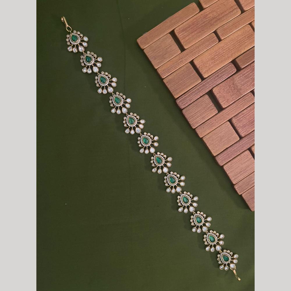 Arham Premium Gold Plated Designer Heavy Polki Kundan Stone Sheeshphool