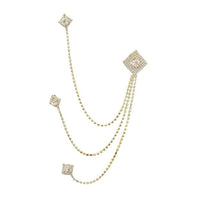 Etnico Eye Catching Stone Studded Three Chain Pin Brooch For Men (SM38)