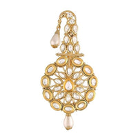 Etnico Gold Plated Kundan Safa Kalangi Brooch for Groom/Men/Dulha Pagadi (SM55W)