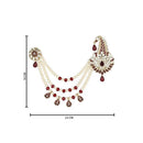 Etnico Gold Plated Stone Pearl Drop Safa Kalangi Brooch for Groom/Men/Dulha Pagadi (SM59M)