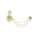 Etnico Gold Plated Stone Pearl Drop Safa Kalangi Brooch for Groom/Men/Dulha Pagadi (SM60M)