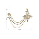 Etnico Gold Plated Stone Pearl Drop Safa Kalangi Brooch for Groom/Men/Dulha Pagadi (SM61Gr)