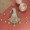 Etnico Gold Plated Meenakari Kundan Pearl Drop Safa Kalangi Brooch for Groom/Men/Dulha Pagadi (SM62Min)