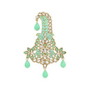 Etnico Gold Plated Meenakari Kundan Pearl Drop Safa Kalangi Brooch for Groom/Men/Dulha Pagadi (SM62Min)