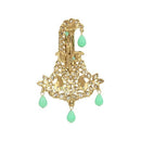 Etnico Gold Plated Meenakari Kundan Pearl Drop Safa Kalangi Brooch for Groom/Men/Dulha Pagadi (SM62Min)