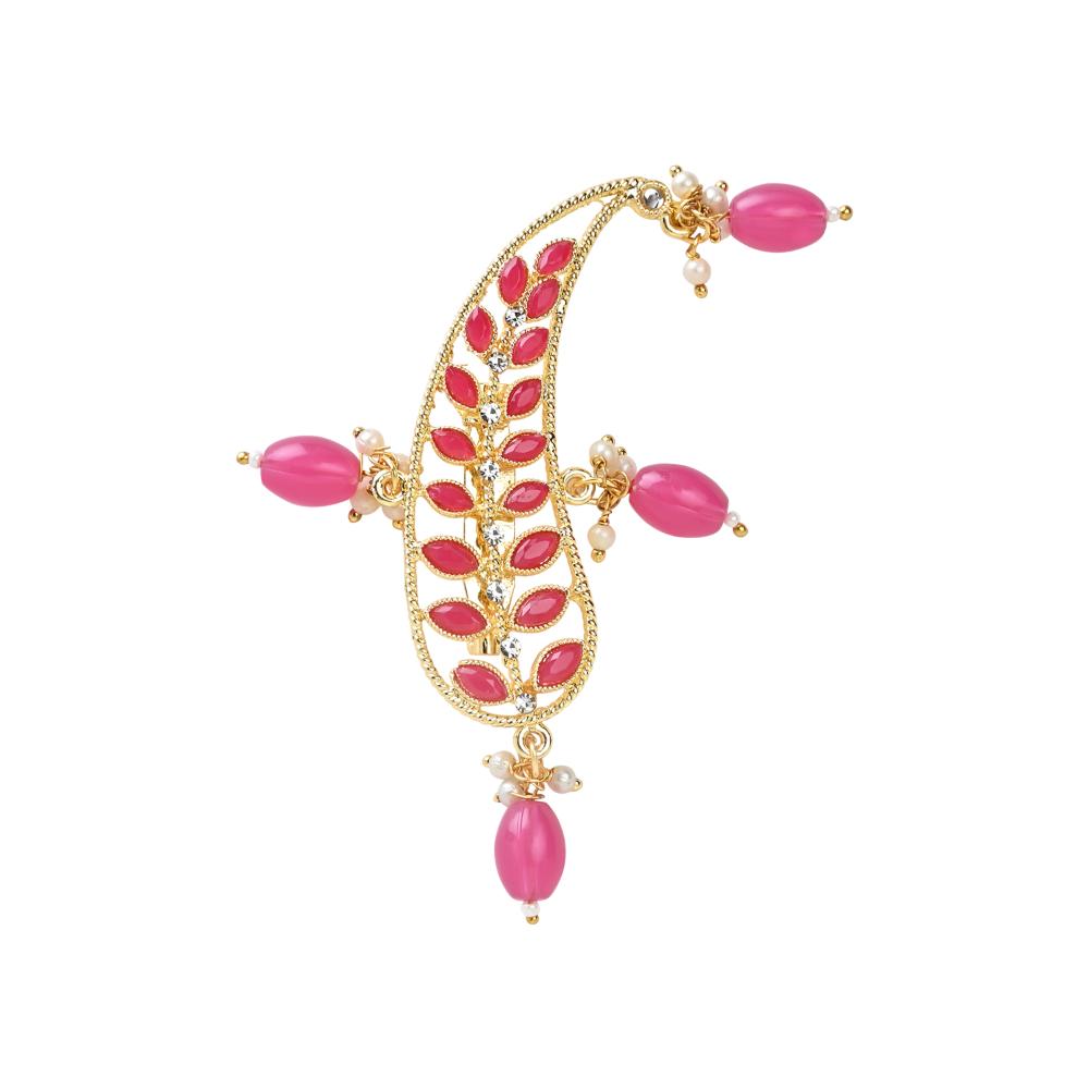 Etnico Gold Plated Kundan Safa Kalangi Brooch for Groom/Men/Dulha Pagadi (SM63Q)