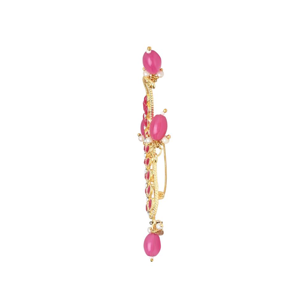 Etnico Gold Plated Kundan Safa Kalangi Brooch for Groom/Men/Dulha Pagadi (SM63Q)