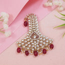 Etnico Gold Plated Traditional Stone Pearl Drop Safa Kalangi Brooch for Groom/Men/Dulha Pagadi (SM72M)