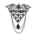 Etnico Silver Oxidised Traditional Stone Drop Safa Kalangi Brooch for Groom/Men/Dulha Pagadi (SM79OXB)