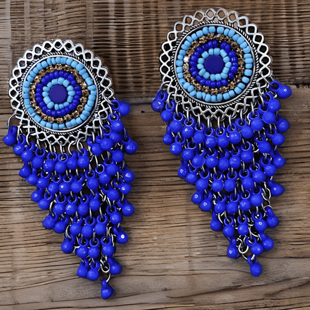 Bevy Pearls Elegant Oxidised Plated Ghungroo Dangler Earrings
