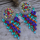 Bevy Pearls Elegant Oxidised Plated Ghungroo Dangler Earrings