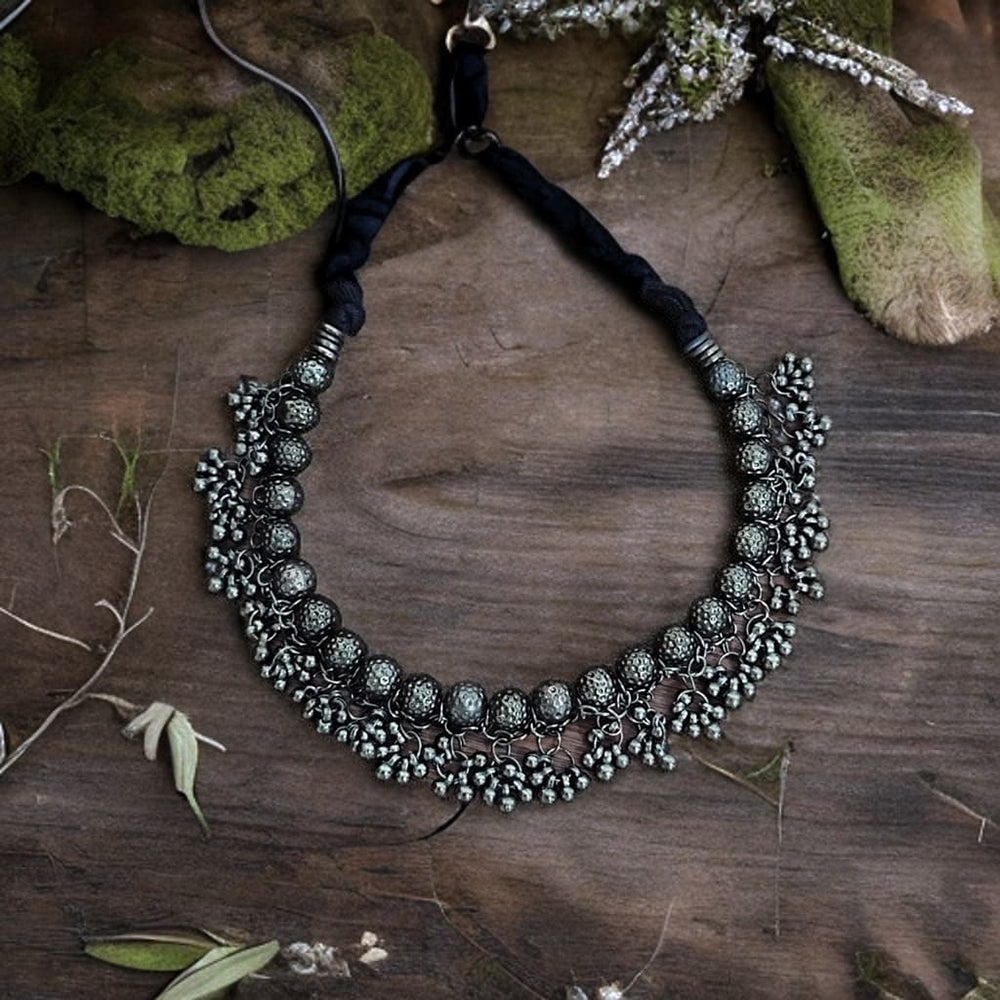 Bevy Pearls Antique Oxidised Plated Necklace