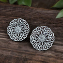 Bevy Pearls Graceful Austrain Stone Stud Earrings