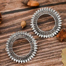 Bevy Pearls Boho Oxidised Plated Statement Stud Earrings