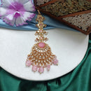 Arham Gold Plated Polki Kundan And Pearl Beads Maangtikka