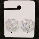 Dhwani Silver Plated Trendy Sparkle American Diamond Stud Earrings 
