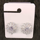 Dhwani Silver Plated Trendy Sparkle American Diamond Stud Earrings 