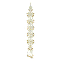 Etnico Gold Plated Kundan and Pearl Paranda/Hair Braid Pin Choti For Bridal (T2092W)