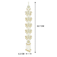 Etnico Gold Plated Kundan and Pearl Paranda/Hair Braid Pin Choti For Bridal (T2092W)
