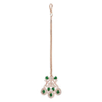 Etnico Rose Gold Plated Diamond Maang Tikka for Women (T2112G)