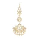 Etnico Gold Plated Kundan & Pearl Maang Tikka for Women (T2134W)