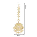 Etnico Gold Plated Kundan & Pearl Maang Tikka for Women (T2136W)