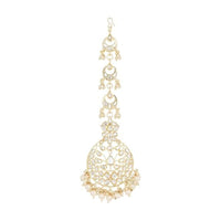 Etnico Gold Plated Kundan & Pearl Maang Tikka for Women (T2137W)