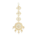Etnico Gold Plated Kundan & Pearl Maang Tikka for Women (T2138W)