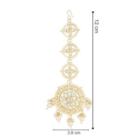 Etnico Gold Plated Kundan & Pearl Maang Tikka for Women (T2138W)