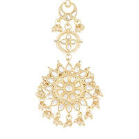 Etnico Gold Plated Kundan & Pearl Maang Tikka for Women (T2139W)