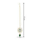 Etnico Gold Plated Traditional Kundan & Pearl Maang Tikka For Women (T2142G)