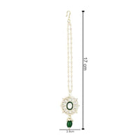 Etnico Gold Plated Traditional Kundan & Pearl Maang Tikka For Women (T2142G)