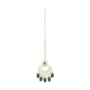 Etnico Gold Plated Traditional Kundan & Pearl Maang Tikka For Women (T2163G)