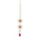 Etnico Gold Plated Traditional Kundan & Pearl Maang Tikka For Women (T2164Wi)