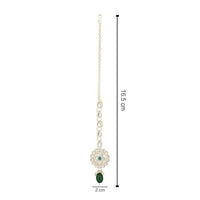 Etnico Gold Plated Traditional Kundan & Pearl Maang Tikka For Women (T2165G)