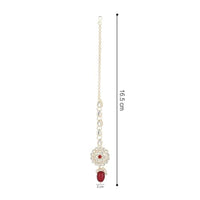 Etnico Gold Plated Traditional Kundan & Pearl Maang Tikka For Women (T2165M)