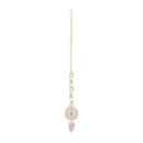 Etnico Gold Plated Traditional Kundan & Pearl Maang Tikka For Women (T2165Pu)