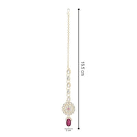 Etnico Gold Plated Traditional Kundan & Pearl Maang Tikka For Women (T2165Wi)