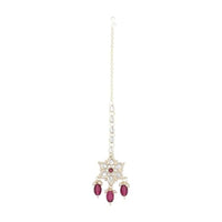 Etnico Gold Plated Traditional Kundan & Pearl Maang Tikka For Women (T2166Wi)