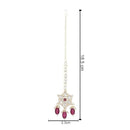 Etnico Gold Plated Traditional Kundan & Pearl Maang Tikka For Women (T2166Wi)