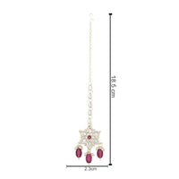 Etnico Gold Plated Traditional Kundan & Pearl Maang Tikka For Women (T2166Wi)
