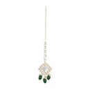 Etnico Gold Plated Traditional Kundan & Pearl Maang Tikka For Women (T2166G)