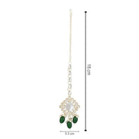 Etnico Gold Plated Traditional Kundan & Pearl Maang Tikka For Women (T2166G)