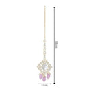 Etnico Gold Plated Traditional Kundan & Pearl Maang Tikka For Women (T2167Pu)