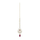 Etnico Gold Plated Traditional Kundan & Pearl Maang Tikka For Women (T2168Wi)