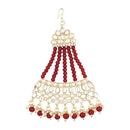 Etnico Gold Plated Mughal Beautiful Kundan & Pearl Jhumar Passa/Jhoomar For Women (T2178M)