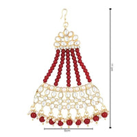 Etnico Gold Plated Mughal Beautiful Kundan & Pearl Jhumar Passa/Jhoomar For Women (T2178M)