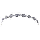 Etnico Silver Oxidised Floral Design Sheeshphool/Sheeshpatti for Women (T2192OX)