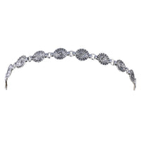 Etnico Silver Oxidised Floral Design Sheeshphool/Sheeshpatti for Women (T2192OX)