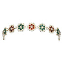 Etnico Gold Plated Kundan & Pearl Sheeshphool/Sheeshpatti for Women (T2194MG)